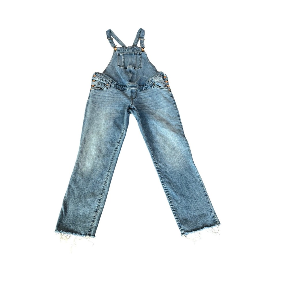 Isabel By Ingrid & Isabel Blue Denim Bib Overalls Raw Hem Blue SZ 4
